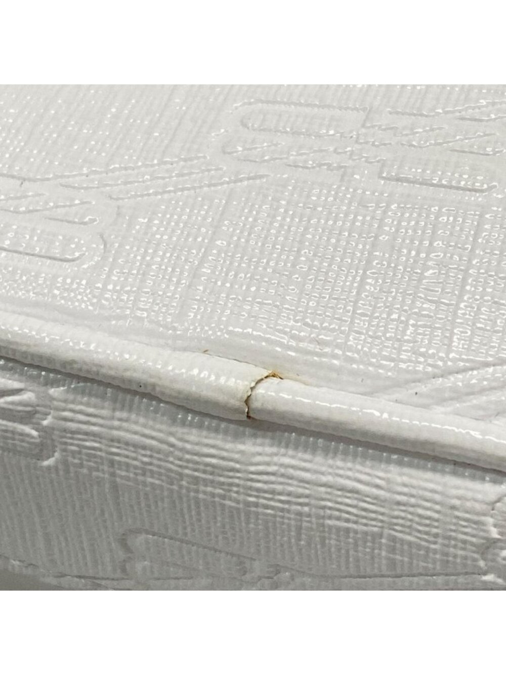 Balenciaga Shoulder Bag BB Monogram White Embossed Removable Strap Leather - Picture 15 of 15